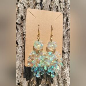 Elegant Iridescent Leaf Earrings